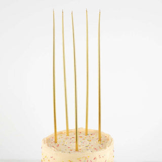 Gold Tall Tapered Candles | Gold Cake Decorations NZ
