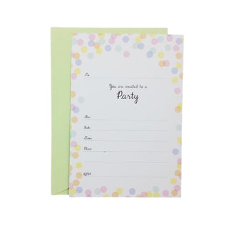 Pastel Confetti Invitations | Confetti Invitations | Pastel Invitations | NZ Party Supplies |
