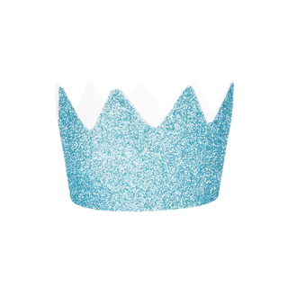 Blue Glitter Crowns - 8 Pkt