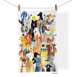 WerkShoppe | Dog Park Cotton Tea Towel | Dog Party Supplies NZ