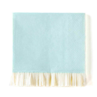 My Mind's Eye Baby Blue Fringed Napkins - Beverage 12 Pkt