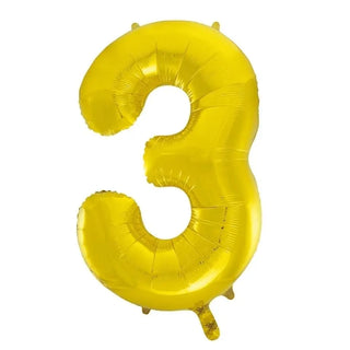 Giant Gold Number Foil Balloon - 3