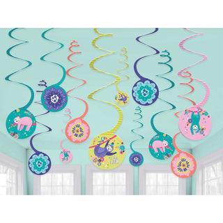 Amscan | Sloth Hanging Swirls | Sloth Party Supplies NZ