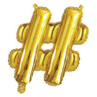 Small Gold Hashtag Foil Balloon