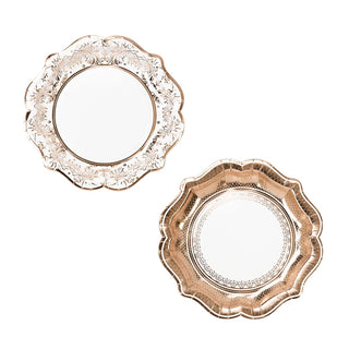 Party Porcelain Rose Gold Paper Plates - Dinner