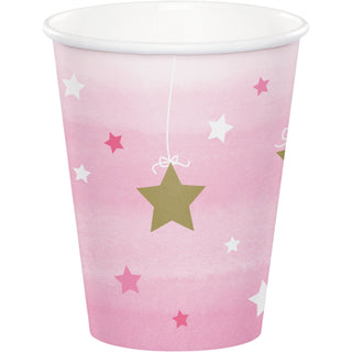 One Little Star Pink Cups - 8 Pkt