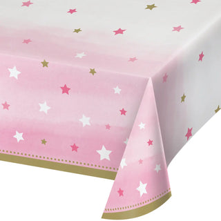 One Little Star Pink Tablecover | Pink 1st Birthday Party Supplies NZ