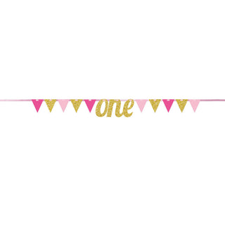 1st Birthday Pink & Gold Banner | 1st Birthday Party Supplies NZ