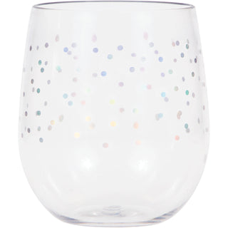 Dots Stemless Wine Glasses - 6 Pkt