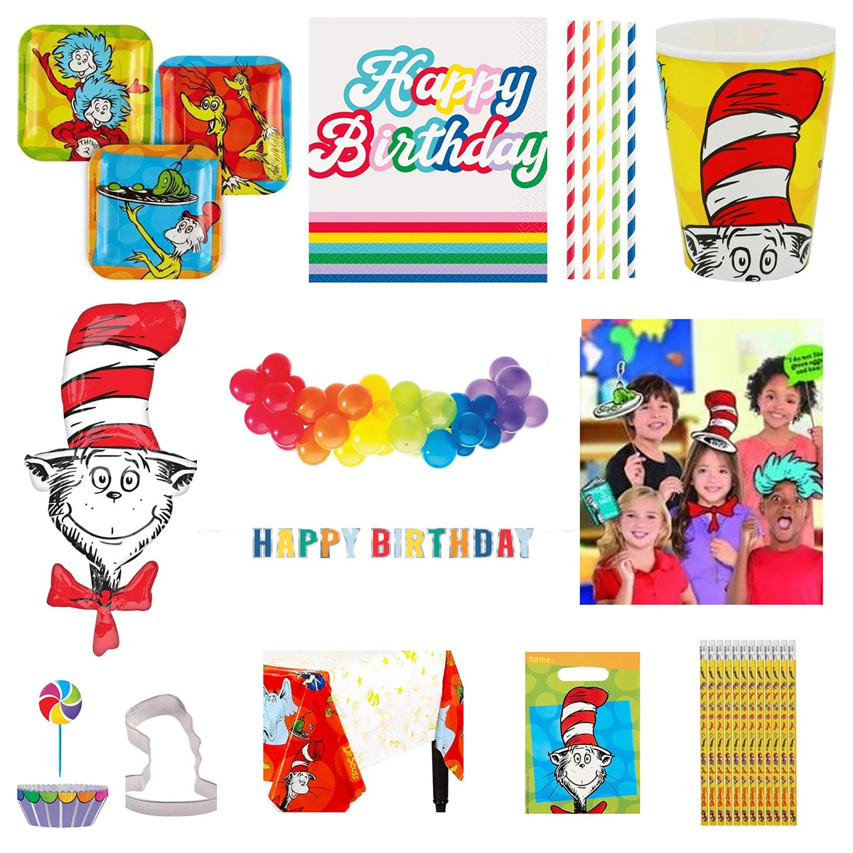 Deluxe Dr Seuss Cat in the Hat Party Pack for – Build a Birthday NZ