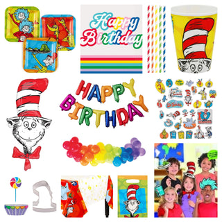 Deluxe Dr Seuss Cat in the Hat Party Pack for 8 - SAVE 50%