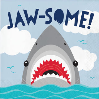 Shark Party Napkins - Lunch 16 Pkt