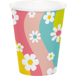 Flower Power Cups | 1960s Hippy Party Supplies NZ
