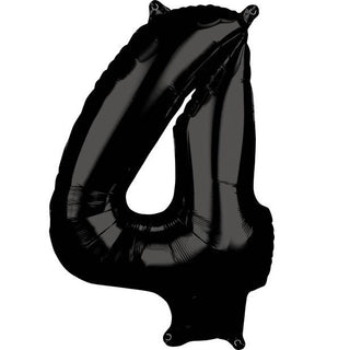Anagram Black Mid-Size Number Foil Balloon - 4