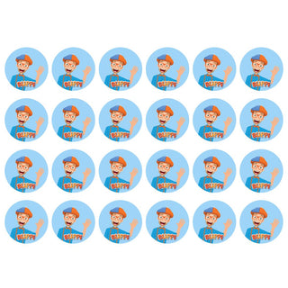 Blippi Edible Icing Cupcake Images