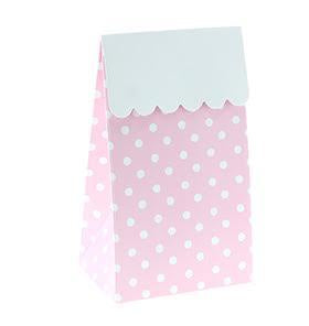 Sambellina Pink with White Polka Dot Treat Bags - 12 Pkt
