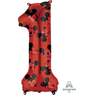 Mickey Mouse Forever Red Number 1 SuperShape Balloon | Mickey Mouse Party Supplies NZ