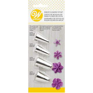 Wilton | Drop Flower #109 #129 #190 #225 Tip Set | Cake Decorating Supplies NZ