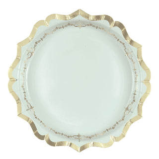 Garden Party Light Blue & Gold Plates | Blue Party Supplies NZ