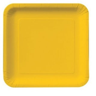 School Bus Yellow Square Plates - Lunch 18 Pkt
