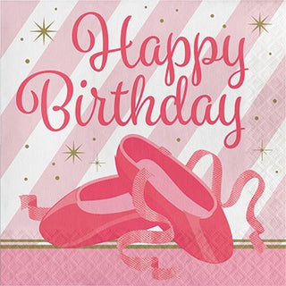 Ballerina Twinkle Toes Happy Birthday Napkins | Ballerina Party Supplies NZ