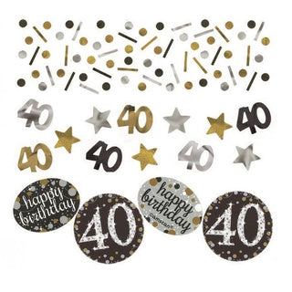 Sparkling Black 4othConfetti