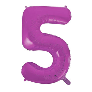 Giant Pretty Purple Number 5 Foil Balloon | Purple Party Supplies NZ
