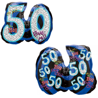 Anagram | 50th Birthday Helium Supershape Foil Balloon | 6oth Party Supplies NZ