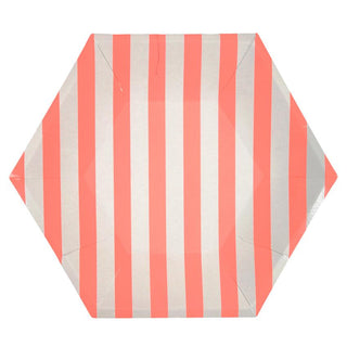 Meri Meri Coral Stripe Plates | Carnival Party nz