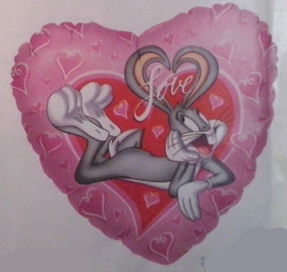 Bugs Bunny Valentines Foil Balloon | Bugs Bunny Heart Foil | Valentines Foil Balloons | Valentines Gift