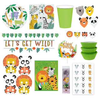 Deluxe Get Wild Jungle Animals Party Pack for 8 - SAVE 10%