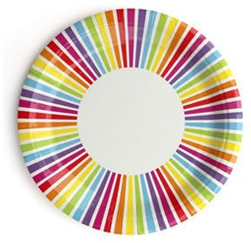 Rainbow Stripe Plates - Dinner 10 Pkt