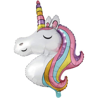 Pastel Rainbow Unicorn Head Foil Balloon | Unicorn Party Supplies NZ