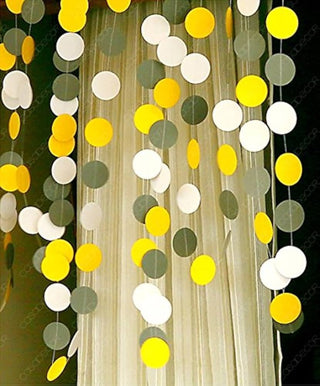 Pooh Bear Yellow, White & Grey Dot Garland