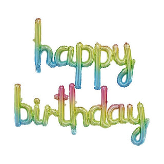Pastel Happy Birthday Script Balloon Banner Kit | Rainbow Party Supplies NZ