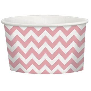 Pink & White Chevron Ice Cream Treat Cups | Ice Cream Party supplies NZ