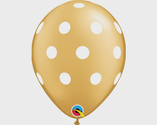 White & Gold Polka Dot Balloon | White & Gold Party Supplies NZ