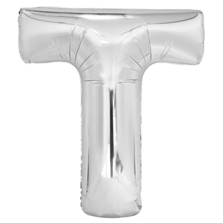 Giant Silver Letter T Foil Balloon | Silver Party Supplies NZ