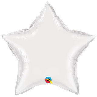 Qualatex | White Star Mini Foil Balloon | White Party Supplies NZ
