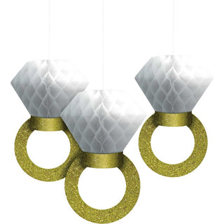 Honeycomb Ring Hanging Decorations - 3 Pkt