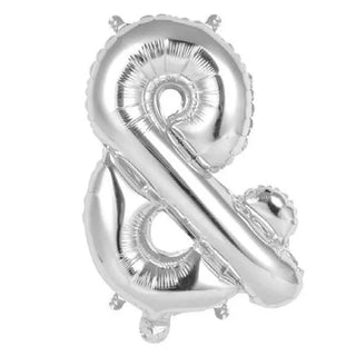 Small Silver Ampersand Foil Balloon