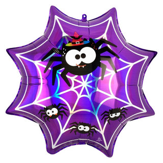 Iridescent Spiderweb Supershape Foil Balloon
