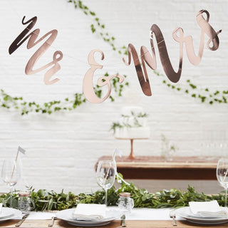 Ginger Ray Rose Gold Mr & Mrs Bunting