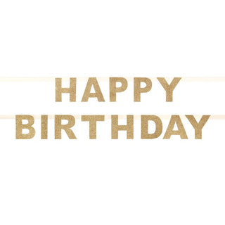 Gold Glitter Happy Birthday Garland