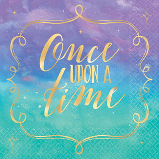Disney Princess Once Upon A Time Napkins - Beverage 16 Pkt