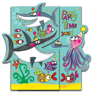 Rachel Ellen | Shark Party Time Birthday Card | Under the Sea Party Supplies NZ