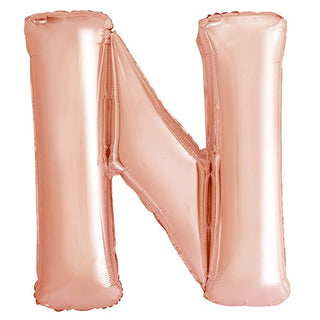 Giant Rose Gold Letter N Foil Balloon | Rose Gold Party Supplies NZ