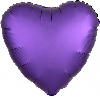 Satin Luxe Purple Heart Foil Balloon | Love Balloons NZ
