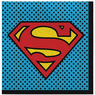 Justice League Heroes Unite Superman Napkins | Superman Party Supplies NZ