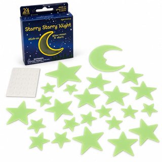 Glow in the Dark Moon & Stars - 24 Pkt